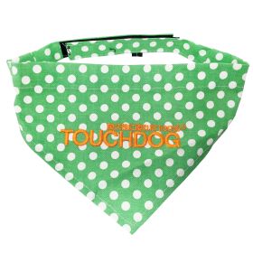 Touchdog 'Bad-to-the-Bone' Polka Patterned Fashionable Velcro Bandana - Green - Large