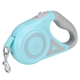 16FT Retractable Dog Leash Extendable Pet Leash Dog Walking Leash with Flashlight RGB Light 2 Rolls of Waste Bags Dispenser Fit for 66-110lbs - Green