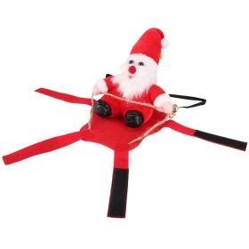 Pet Christmas Costumes Red Winter Coat for Dog Riding Santa Claus with Bell Clothes New Year Outfit Cosplay Costumes Party Dress Up For Cats - M