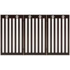36 Inch Folding Wooden Freestanding Pet Gate Dog Gate with 360° Flexible Hinge - Dark Brown
