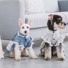 Touchdog 'I love Poochi' Classical Fashion Plaid Dog Dress - Blue - X-Small