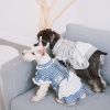 Touchdog 'I love Poochi' Classical Fashion Plaid Dog Dress - Blue - X-Small