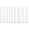 36 Inch Folding Wooden Freestanding Pet Gate Dog Gate with 360° Flexible Hinge - White