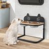 Raised Pets Cats Dog Feeding Station Elevated Pet Feeder - Black & Natural - Style B