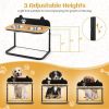 Raised Pets Cats Dog Feeding Station Elevated Pet Feeder - Black & Natural - Style A