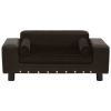 Dog Sofa Brown 31.9"x16.9"x12.2" Plush and Faux Leather - Brown