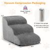 3-Tier Non-Slip Dog Steps with High-Density Sponge and Silicone Paw Prints - Gray