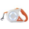 16FT Retractable Dog Leash Extendable Pet Leash Dog Walking Leash with Flashlight RGB Light 2 Rolls of Waste Bags Dispenser Fit for 66-110lbs - Orange