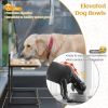 Raised Pets Cats Dog Feeding Station Elevated Pet Feeder - Black & Natural - Style A
