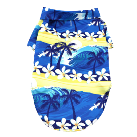 Hawaiian Camp Shirt (Color: Catching Waves, size: X-Large)