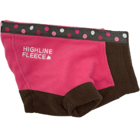 Highline Fleece Coat-Pink and Brown With Polka Dots (size: Size 26)